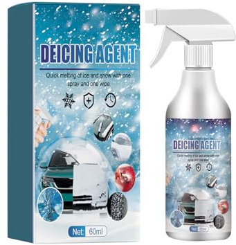 60ml Windshield Defrosting De-icer Spray Freezer Frost Remover Instantly Snow Frost Melting for Windows Mirrors Key Locks Latches, Snow Melting Agent for car Ice Melting