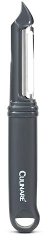 Culinare Pelapatate Girevole Dritto, Grigio, Plastica/Acciaio Inossidabile, Pelaverdure/Frutta Manuale, Si Adatta ai Contorni per una Sbucciatura Veloce, Lavabile in Lavastoviglie