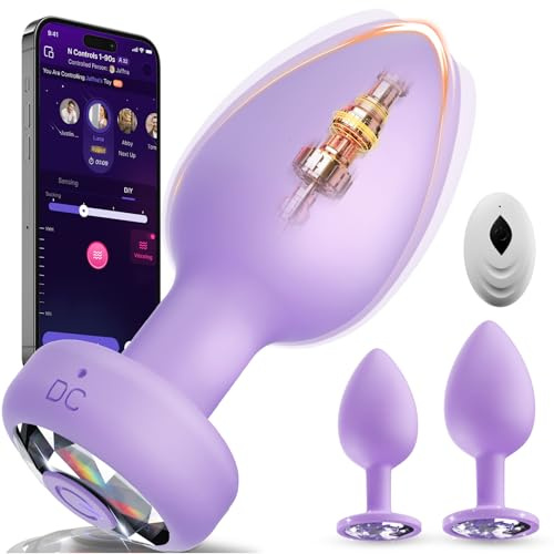 Anal Plug Vibrating Butt Plug, Adult Sex Toys 3PCS Silicone Anal Plugs, Anal Sex Toys with Remote Control 10 Vibrating Vibrator for Men, Anal Toys Adult Sex Toy Prostate Massager（Purple）
