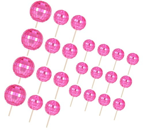 24 Piezas De Bolas De Discoteca Reflectantes Adornos Para Magdalenas Decoraciones Para Pasteles Para Bodas Suministros Para Fiestas De Cumpleaños Accesorios Para Postres Suministros Para De La