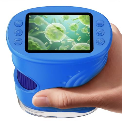 ASPOVEN Digital Microscope for Kids, 1000X, Photo & Video (Blue)