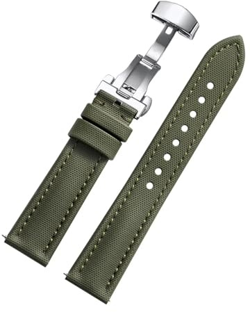 EDVTK35 Bracelet de montre en toile à voile imperméable avec boucle papillon