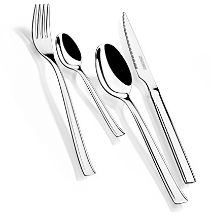 Monix Set di 24 Posate in Acciaio Inox con Coltelli per Bistecca