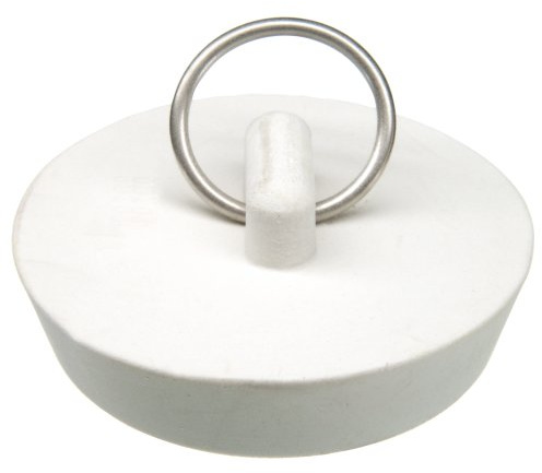 Danco 1-3/4-Inch Rubber Drain Stopper, White, Carded, 88272