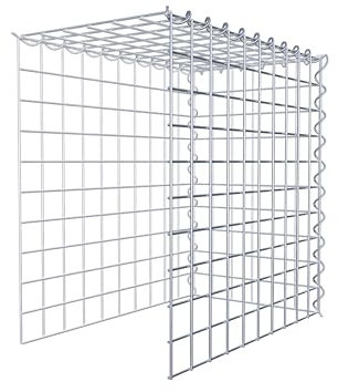 GABIONA Cesta de piedra de gavión rectangular, malla de 5 x 5 cm, profundidad de 30 cm, cesta de cultivo tipo 4, cierre de espiral, galvanizado (50 x 50 x 30 cm)