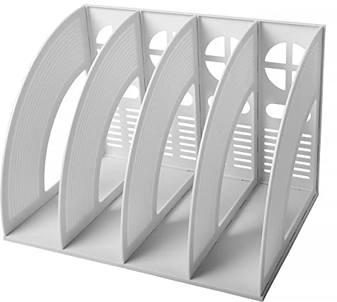 Classeur de bureau, SAYEEC Sturdy Desktop Magazine à 4 sections Supports en plastique Cadres Diviseurs de fichiers Présentoir pour classeurs de documents Affichage et rangement Boîte de rangement