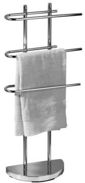 Free Standing Bathroom Bath Towel Rail Chrome 3 Arms U Shaped Towel Rack Holder