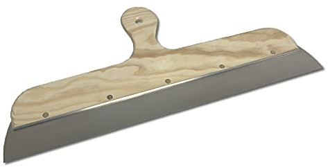 DEWEPRO® - Spatola per facciate in acciaio INOX, con supporto in alluminio e manico in legno, dimensioni: 500 x 45 mm