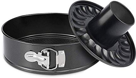 Mingcao 9 Inch Springform Pan, Nonstick Cake Pan, Heavy Duty Cheesecake Pan, Ice-Cream Cake Pan, 2 in 1 with Removable Bottom and Quick-Release Latch for Oven Baking - Gray