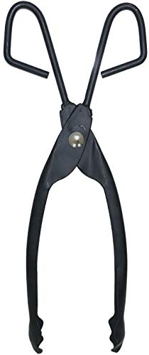 Fireplace Tools Poker Shovel Brush Tongs Fork Chestnut Roaster Black Cast Iron Fireside Companion Set (Tongs)