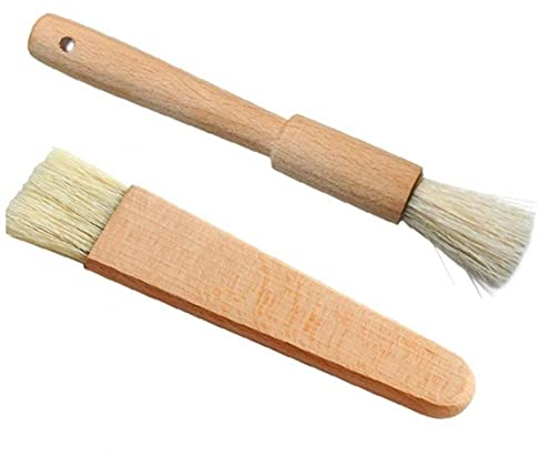 Onsinic 2 Unids Cepillo Pincel De Cocina Pinceles De Aceite De Madera Asa Pastel De Pastelería Hornear Herramientas De Cocción Mantequilla Miel Cepillo Hornee