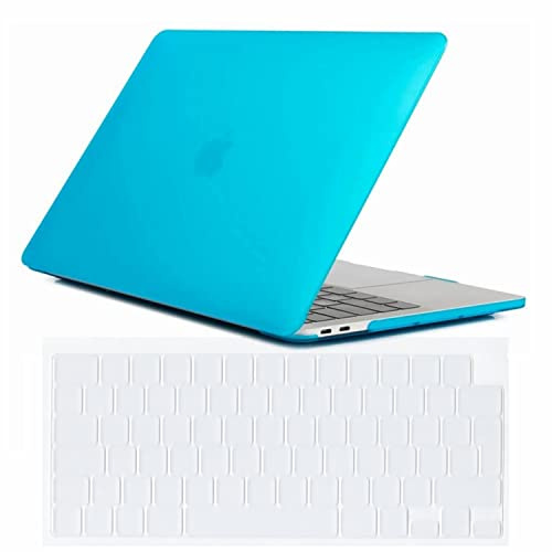 Se7enline Compatible with 16 inch Macbook Pro Case 2021/2022 M4 M3 M2 M1 A2485 A2779 A2991 A3403 Matte Laptop Protective Hard Shell Case with Keyboard Cover skin(EU Layout),Aqua Blue