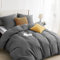 BEDSURE Juego de ropa de cama de 240 x 220 cm, color gris, funda nórdica de 240 x 220 cm con funda de almohada de 80 x 80 cm, juego de ropa de cama de microfibra antracita para cama individual con
