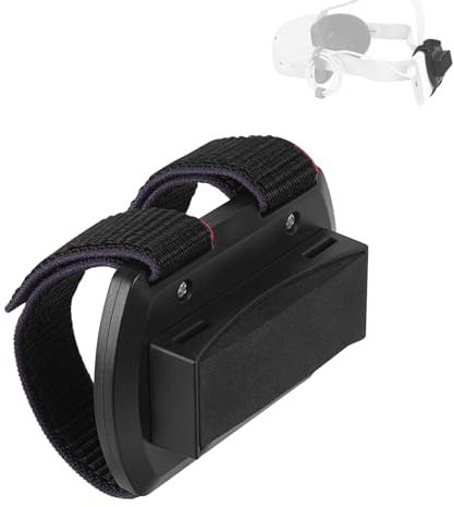 Geekria Correa de batería Compatible con Meta Q3, 2 y HTC Vive Deluxe. Soporte de fijación para Cargador de Auriculares VR