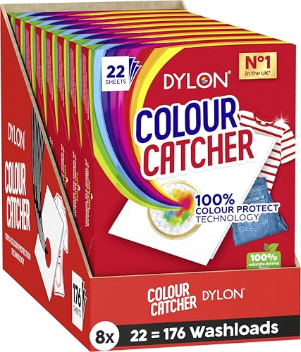 Colour Catcher Colour Protection Sheets Colour Catcher Sheets for Mixed Colour Washes to Avoid Colour Run Accidents, Made of 100% Naturally-Derived and Biodegradable Fibres - 176 sheets