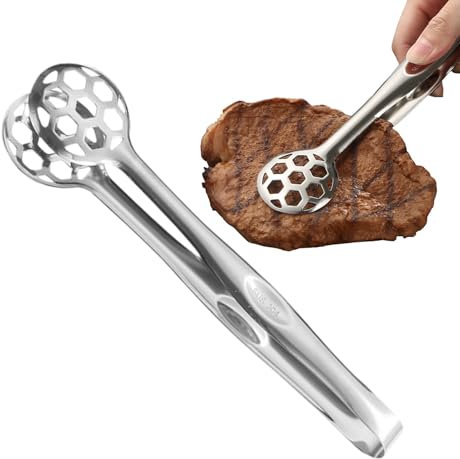 Tewzafiya Pinze per cucinare, cucinare pinze - Pinze per bistecca anti-slip in acciaio inossidabile - Bloccante pesante resistente al calore, utensili da cucina multifunzionale per cucinare,