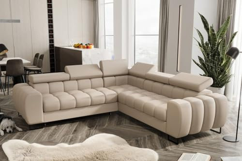 Friderik Divano angolare Aspen MAX, in pelle, 260 x 260 cm, regolazione poggiatesta, funzione sonno, cassapanca (U-9) (destra)