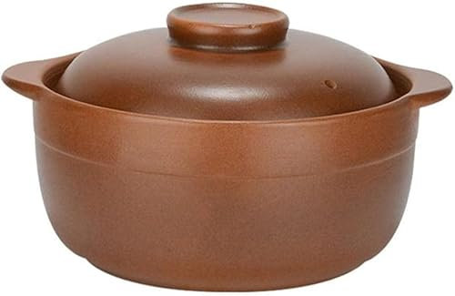 Casseruola in ceramica con coperchio, pentola per cottura a fuoco aperto, ideale per brasare e cuocere al forno