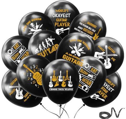 Gitarren-Luftballons für Rock and Roll Party, 16 Stück, Luftgitarre Ballons Rockstar Dekoration für Geburtstagsfeier Geburtstagsparty