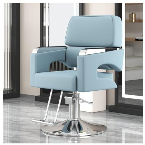 Silla de peluquería ajustable – Silla de peluquería hidráulica giratoria de 360 grados con reposapiés para salón de belleza y estudio de cosméticos