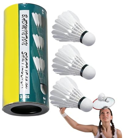 Professionella fjäderbollar – höghastighets badmintonbollar för inomhuslek, hög stabilitet vita fjäderbollar för ungdomsspelare och professionella matcher, 12-pack