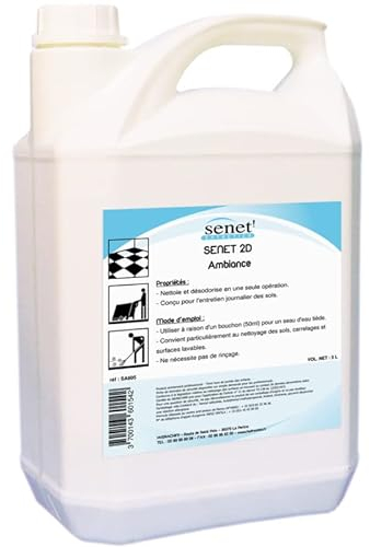 Produits et accessoires de nettoyage - Produit ménager entretien maison - Nettoyeur Sol - Nettoyant Sol - Détergent surodorant SENET 2D - Bidon 5 Litres - Parfum Ambiance
