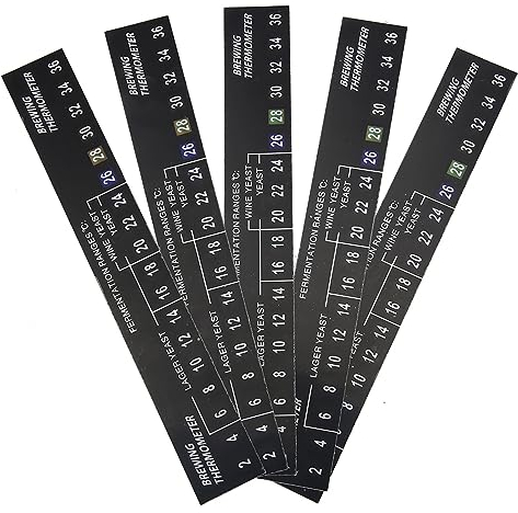 5Pcs Thermometer Strip on Brewing Thermometer Adhesive LCD Thermometer Sticker for Kombucha Beer Tea Fermenting