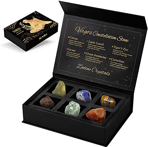 Aovila Vierge Cadeau d'anniversaire, Zodiaque Pierres de Naissance Ensemble Cadeau Astrologie Cadeau Noël Cadeau de Fête des Mères et La Saint-Valentin