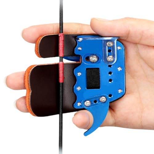 SH-RuiDu Bågskytte fingerflik, aluminiumplatta koläder justerbart fingerskydd för recurve båge bågskytte tävling