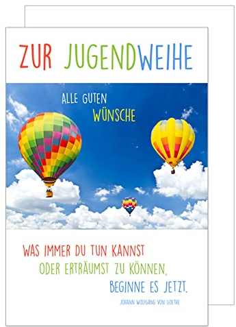 Edition Seidel exklusive Premium Karte zur Jugendweihe mit Umschlag. Glückwunschkarte Grusskarte Jugendweihe einzelne eine Karte Junge Mädchen Karte (JW112 SW022)