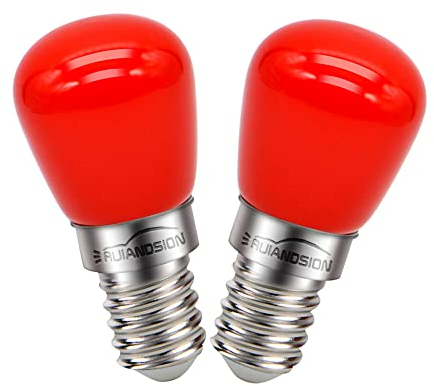 Ruiandsion E14 LED Lampe 220V Kühlschranklampe Ersatz für Haushaltsgeräte Kühlschrank Dunstabzugshaube, Rot (Packung mit 2 Stück)
