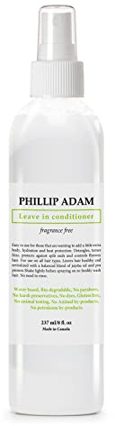 Phillip Adam Fragrance Free Leave In Conditioner Spray and Detangler - Paraben Free & Silicone Free - Designed for All Types of Hair - 8 fl. oz
