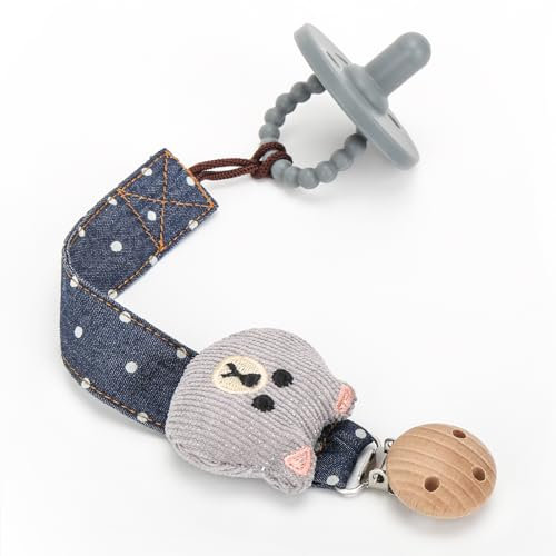 CLDY Baby Spielzeug Schnullerkette Cup Catcher, Schnullerkette mädchen Junge, Schnullerkette Stoff, Trinkbecher Halteriemen für Kinderwagen/Babytrage/Autositz, Schnullerband (Dunkelblau)