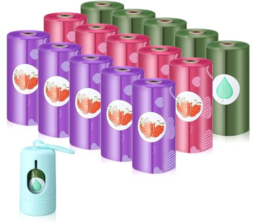 Fullhawl 15 Refill Rolls/225 Disposable Diaper Bags with Dispenser Scented Waste Baby Poop Bags Convenient and Quick Diaper Disposal