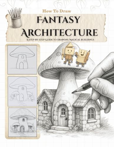 How To Draw Fantasy Architecture. A Step-by-Step Guide to Drawing Magical Buildings: Create Castles, Cottages, and Charming Curiosities with Ease (Worlds Unfolded)