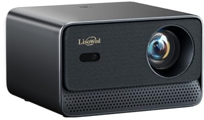 Videoprojecteur 4K【App Intégrée/Auto Focus/Keystone】 1080P FHD Projecteur Video 1300 ANSI, avec HDMI eARC, WiFi6, Bluetooth, Dolby Audio, Lisowod Retroprojecteur Portable pour Home Cinéma