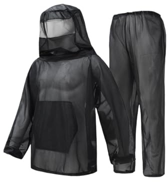 Conjunto de traje de apicultor con cordones, cómodo, ligero y de alta visibilidad, ideal for granjas, jardines y exteriores, for hombres y mujeres.(Black,XL)