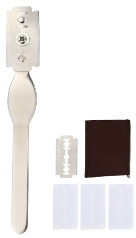 ROMISBABA Cortador de Acero Inoxidable para Pan Cuchillas Fáciles de Cortar y Diseño Simple, Herramienta para Rebanar Pan Pegue, 1 Set Funda de PU