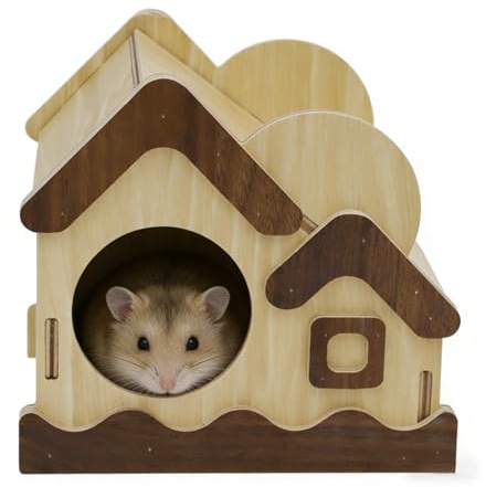 Hamster Habitat Rolig Hydda För Husdjurs Tillbehör | Hamster Habitat Och Iller Bur Tillbehör För Marsvin Ilder Igelkott Sockerflyrare Innemiljö Anrikning Lek Vila Sömn