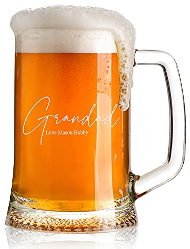 ukgiftstoreonline Grandad Gift Personalised Engraved 1 Pint Glass Large Beer Tankard 680ml
