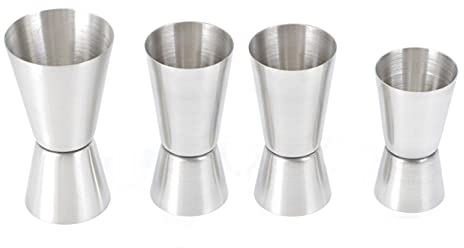 JZK 15/30ml 25/50ml 30/60ml set cocktail jigger acciaio inossidabile, 4 PCS set dosatore cocktail dimensioni miste, misure spirito, misurino per alcolici, misurino per cocktail