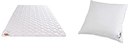 Böhmerwald Natur Wildseidendecke, allergikergeeignet, 100% Wildseide, Füllgewicht: 700gr., Größe: 155x220 cm & Exclusiv Dreikammer-Kopfkissen, Füllgewicht: 800 + 200 g, 80 x 80 cm