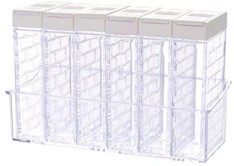 Tanque de almacenamiento de condimentos tarro de especias transparente caja de condimentos contenedor de sal de azúcar tapa de apertura bidireccional dispensador de especias para cocina(beige)