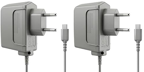 FLLAGG20 | 2X Ladegerät Kompatibel Mit Nintendo DS Lite | 1,2m Kabel, EU-Stecker, 100–240V, 5,2V 450mA| Kompakt, leicht, integrierte Schutzschaltung | Geeignet für unterwegs Charger Power Adapter