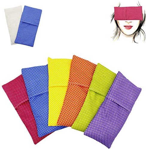 Augenkissen yoga Pack 6 colors (6 Füllung, 6 waschbare Bezüge) | Lavendel Samen und Reis | Yoga, Meditation, Entspannung, für Ihre Augen ..