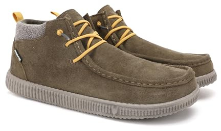 WALK IN PITAS | WP150 BOB | Stivali casual uomo | Stivaletti in pelle| Scarpa urbani | Mocassini | Nautiche invernali | Sneakers Casual | Calzatura Senza lacci | Calzature Walkinpitas | Kaki | 42