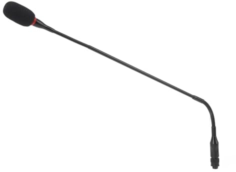 Svanhalsmikrofon, 59 Cm Flexibel XIR Svanhalskondensatormikrofon med Vindruta, Podiummikrofoner Utan Bas för Föreläsningar, Konferenser, Streaming och Videomöten