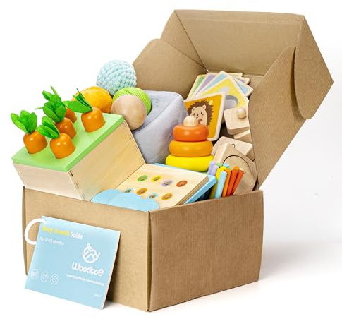 Woodtoe Montessori Toys for 1+ Year Old, Wooden Baby Learning Toys, Object Permanence Box, Color Sorting Sensory Toy, Fine Motor Skills Game, Educational Easter Toys for Boy Girl 1 2 3 Year Old