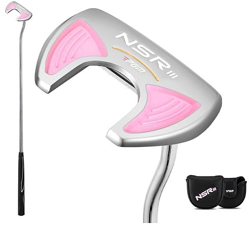Golf Club Putter for Womens – NSR3 Stainless Steel Pink Golf Putters for Right-Handed Lady Golfers Sports – Golf Headcover (pink putter,with headcover)