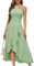 Bbonlinedress Robe Femme Chic et Elégant Mi Longue Fluide de Soirée Cocktail Mariage Cérémonie Bal Promo avec Bretelles sans Manches pour Eté Light Green XL